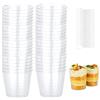 aghoer Confezione da 50 coppe da dessert con 50 cucchiai, bicchierini da 6,7 OZ / 200 ML, bicchieri da dessert, riutilizzabili per gelati, picnic per feste di dessert