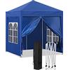 CLIPOP Gazebo pop-up da 2 x 2 m, impermeabile, con 4 pannelli laterali e borsa per il trasporto, gazebo resistente e istantaneo, per matrimoni, campeggio, spiaggia