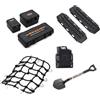 Ezweiji Decorazione Tetto Auto Cingolata RC 8 In 1 Scatola Portaoggetti Serbatoio,Rete Bagagli,Pala,Per Traxxas Desert Racer Slash Axial SCX10 90046 D90 TRX4 1/10 (Nero)