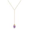 COAI Collana a Y da Donna in Argento 925 e Ametista, Collana Lariat da Donna Catenina Oro 14K con Ciondolo di Ametista