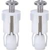 Rowwait Set di 2 raccordi e fissaggi per sedile del WC, viti di fissaggio superiori in acciaio inox, viti di fissaggio in nylon espandibile per copriwater con foro cieco, kit di ricambio per WC
