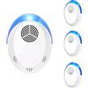 Hortiterra 2024 Repellente Topi Ultrasuoni,Repellente Zanzare Ultrasuoni Plug In, Contro i Ragni, Ratti, Zanzare, Scarafaggi, Tarme, Formiche,drone... Innocuo per Animali Domestici e Umani(4PACK)