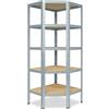shelfplaza® 180x70x40cm HOME scaffale angolare in metallo/carichi pesanti/zincato / 5 ripiani/ 175kg capacità carico/Mensola per garage