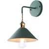 Xiyocadt Lampada da Parete Vintage,Lampada a Muro Retro Base Oro E27 con Interruttore,Altezza Orientabile Applique da Parete Interni per Salotto Cameretta Bagno Corridoio,Verde