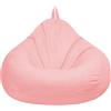 FANSU Copertura per Poltrona Sacco Puff Poltrona Senza Riempimento, Poltrona a Sacco Pigro Poltrona con Zip, Stampa Colori Solidi Pouf Poltrona per Adulti e Bambini M/XL (80x90cm,Rosa)
