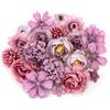 Heveer Fiori Finti Artificiali Teste di Fiori Simulati Teste di Fiori di Seta per l'Artigianato Fai Da Te Matrimonio Festa Decorazioni 20 Pezzi Viola