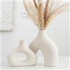 CEMABT Set di 2 vasi in ceramica beige Doppelberg per moderno boho nordico, minimalista, decorazione per soggiorno, matrimonio, cena, tavolo, festa, ufficio e camera da letto
