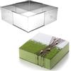 Guowall Stampo Quadrati Torta, Teglia ad Anello per Cuocere e Decorare, Regolabile14,5-26 cm, Altezza 10 cm, Acciaio Inossidabile