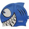 SwimmerShop Cuffia Piscina Bambino e Bambina Cuffia Nuoto in Silicone di alta qualità Resistente agli strappi, Cuffia Piscina Simpatica a Forma di Squalo Adatta anche per Adulti (Blu)