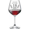Incidiamo Calice da vino personalizzato con nome incisione Compleanno 18 anni Auguri di cuore (nome del festeggiato) - idea regalo compleanno - regali originali - bicchiere in vetro chiaro, ca 500ml