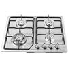 Shiyinge 4 fuochi da cucina a gas da incasso in acciaio inox piano cottura Ng GPL integrato quattro bruciatori argento 4 bruciatori per cucina domestica o commerciale in case o ristoranti 58 x 50 cm