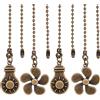 GORGECRAFT 2 Set 4PCS Ventilatore Da Soffitto Catena A Sfera con Perline Catene di Prolunga A Quadrifoglio Prolunga per Plafoniere Lampadina Decorativa Bronzo Antico Ornamenti Pendenti con Connettore