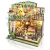 Cuteefun Miniatura Casa Delle Bambole Kit, Dollhouse in Legno con LED, Kit Casa Minuscola per Adulti da Costruire, Regali Unici per Compleanni, Natale(Casa di Fiori)