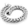 Dankadi Bracciale Cubano Massiccio Larghezza 12MM in Argento 925 per Uomo, 18-25 cm Catena a Maglia Cubana Grossa con Maglie Rock Punk Hip Pop Miami, Gioielli da Regalo per Feste, 9, Argento