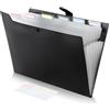 FRETONBA Raccoglitore Documenti con 7 Tasche, Cartelline Portadocumenti A4 Design Dell'etichetta, Porta Documenti Design dei Pulsanti, Portadocumenti Plastica PP, Divisori Raccoglitori ad Anelli, Nero
