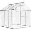 vidaXL Voliera da Esterno Multifunzionale con Tetto Giardino Terrazza Uccelli Piccoli Animali Persico, Canile Casa, Gabbia Habitat Box Alluminio 182,9 x 178,1 x 194,1 cm