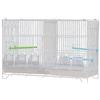 HUOLE Voliera interna gabbia per uccelli esterni in metallo per pappagalli pappagalli fringuelli inseparabili canarini con rete divisoria, vassoio cassetto, gabbia per pappagallo, 60 x 26 x 39,5 cm