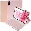 leleyo Custodia tastiera per tablet Honor Pad X9 / X8 Pro da 11 .5 pollici cover magnetica intelligente con tastiera bluetooth wireless rimovibile QWERTY per pad X8 Pro / X9 (Rosa)