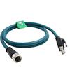 HangTon Cavo Ethernet M12 X codice femmina a 8 poli su RJ45 Cat-7e per attuatore industriale, sensore di rete Profibus, applicazione di automazione, 30 cm