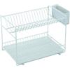 Sauvic Scolapiatti acciaio plastificato bianco, piccolo 38,5x25x28 cm