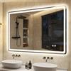 S'bagno Specchio Bagno con Luce Led 1000x700mm, Specchio Bagno Led con Memoria, Anti-Fog, 3000K/4000K/6500K, Dimmerabile, Vetro Temperato HD, IP44 Specchio Led Bagno Orizzontale/Verticale