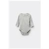 Tezenis Body Bebè Manica Lunga In 100% Cotone Tinta Unita Grigio