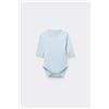 Tezenis Body Bebè Manica Lunga In 100% Cotone Tinta Unita Azzurro