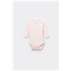 Tezenis Body Bebè Manica Lunga In 100% Cotone Tinta Unita Rosa