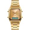 ROSEBEAR Orologio digitale da uomo, al quarzo, impermeabile, 50 m, cronografo elettronico di lusso con due display a LED, gold, Bracciale
