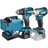 Makita DLX2452TJ - Kit combinato per auto, 18 V (DDF485 + DTW300) / 5,0 Ah, 2 batterie + caricatore in MAKPAC