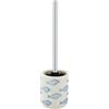 Wenko Porta scopino WC Aquamarin, Ceramica, Beige/Blu, 10 x 40 x 10 cm