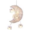 iDEGU Lampada a Sospensione LED Plafoniera Creativa Design Luna e Stelle Lampada da Soffitto Moderno con 5 Lampadine Lampadario per Camera dei Bambini (20cm, Luce Bianca Calda)
