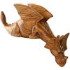 Purity Style Drago intagliato a mano in legno - Drago guardante - scrutare sopra il bordo dello scaffale