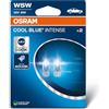OSRAM COOL BLUE INTENSE W5W, fino a 4.000K, lampada di segnalazione alogena, doppio blister (2 lampade)