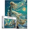 Tucocoo Puzzle da 1000 Pezzi per Adulti - Dea del Mare, Fata Astratta, Ocean Moonlight Art - Gioco di Attività Familiari e Decorazione da Parete Fai da Te