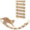 SGLTY Scala da arrampicata/ponte per gatti, con montaggio a parete, adatto anche per gabbie, alberi e tiragraffi a torre, in legno massello e corda di sisal (scala completa in sisal da 50 cm)