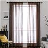 MIULEE Tende Trasparenti Con Passanti Morbidi Finestre per Salotto Eleganti Soggiorno per Camera da Letto e Tende Cameretta Bambini 2 Pannelli 140x245cm Marrone