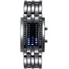 Lancardo Orologio doppia linea binario tempo visualizzazione data alla Moda a LED Display Rettangolare Cassa Cinturino in Lega Argento da Uomo Donna