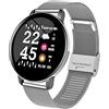 GABLOK Smartwatches Smartwatch Uomo Donna Rotondo Sport Smartwatch Android iOS Elettronica (colore : Acciaio Argento1, Taglia: 1)