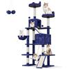 TRIUMPHKEY Alberi per Gatti,XXL,209cm Grande Alberi Tiragraffi con Cuccia per Gatti,Tiragraffi Gatto Stabile Multilivello,Alberi per Attività per Gatti con Palo in Sisal, Amaca (blu navy)