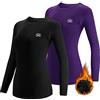 MEETWEE Maglia Termica Donna, Maglia a Manica Lunga Compression Maglietta Biancheria Intima Sport T-Shirt Baselayer da Corsa Ciclismo Fitness
