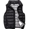 SK Studio - Piumino invernale senza maniche, per bambini, ultra leggero Stile 3 nero. 10-11 anni