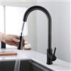 BONADE Rubinetto da cucina nero, girevole a 360°, con doccetta estraibile, ad arco alto, miscelatore da cucina con doccetta 2 modalità, miscelatore monocomando in acciaio inox 304