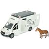Teorema Giocattoli, Camion per Trasporto Animali con Cavallo Giocattolo Incluso, Camion Giocattolo per Bambini, Furgone con Luci e Suoni Reali, Movimento a Frizione e Porte Apribili, Scala 1:12