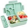 Bugucat Lunch Box 1300ML, Porta portapranzo Bento Box con 2 Contenitori e 6 Scomparti, Porta Pranzo Bambini Contenitore Termico per Alimenti Caldi con Posate per Microonde