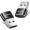 Auedrot Mouse Jiggler Mover USB non rilevabile con 2 modalità Jiggle, senza driver, Plug & Play, mantiene sveglio computer/laptop, nero, 2 pezzi