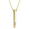 MIORE Collana Donna, Catenina con Pendente, con Diamante taglio Brillante Ct. 0.07 in Oro Giallo 9 Kt 375, Catena Cm 42