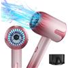 Hovineumoo Professionale Asciugacapelli Ionico, 2300W Ionico Asciugacapelli Viaggio, 3 Impostazioni di Calore con 1 Concentratori, Asciugacapelli e Accessori Per la Casa, il Soggiorno, Viaggi (rosa)