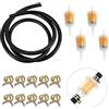 Helweet Filtro Carburante Benzina, Filtri Benzina Moto, Kit Tubo Benzina, Kit Clip a Molla Per Linea Filtro Carburante, Adatto Per Ciclomotore Diesel Per Scooter Per Tosaerba Per Auto, 15 Pezzi