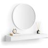 Mobili Fiver, Consolle Sospesa Evolution 120x40, Bianco Frassino, Nobilitato, Consolle moderna corridoio, Made in Italy